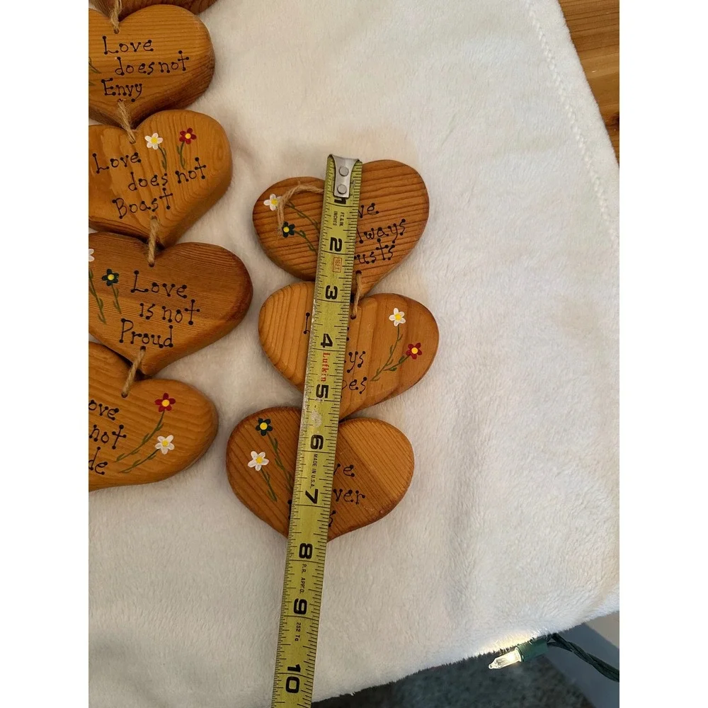 Vntg Wooden Heart Wall Hanging Brown Excellent Scripture Art Cottagecore Bible